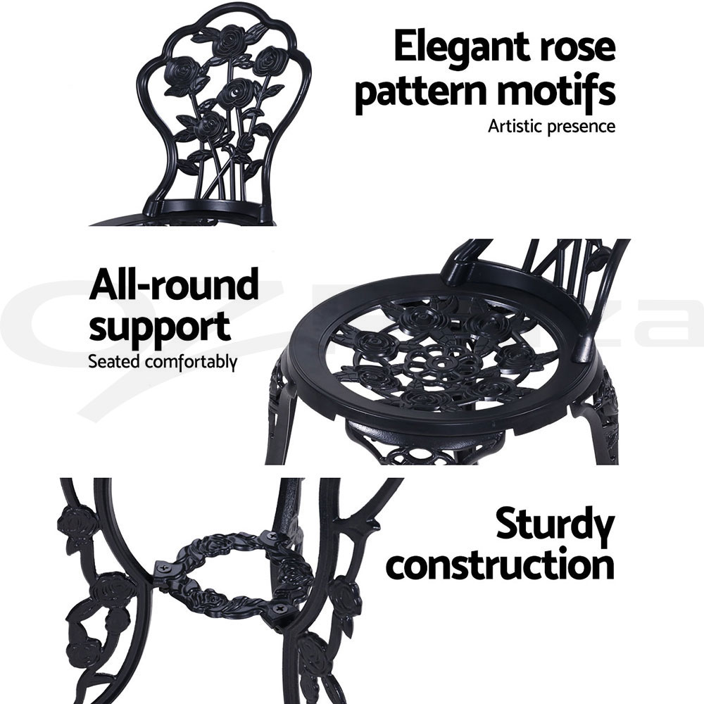 Gardeon Outdoor Setting Dining Chairs Bistro Set Patio Garden Furniture 3 Piece - Picture 19 of 63