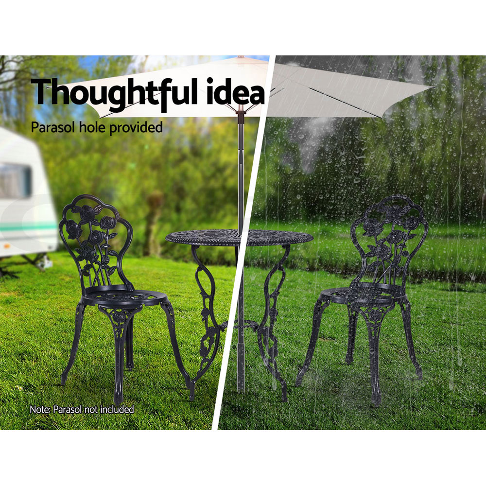 Gardeon Outdoor Setting Dining Chairs Bistro Set Patio Garden Furniture 3 Piece - Picture 21 of 63