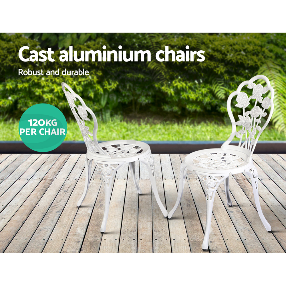Gardeon Outdoor Setting Dining Chairs Bistro Set Patio Garden Furniture 3 Piece - Picture 28 of 63