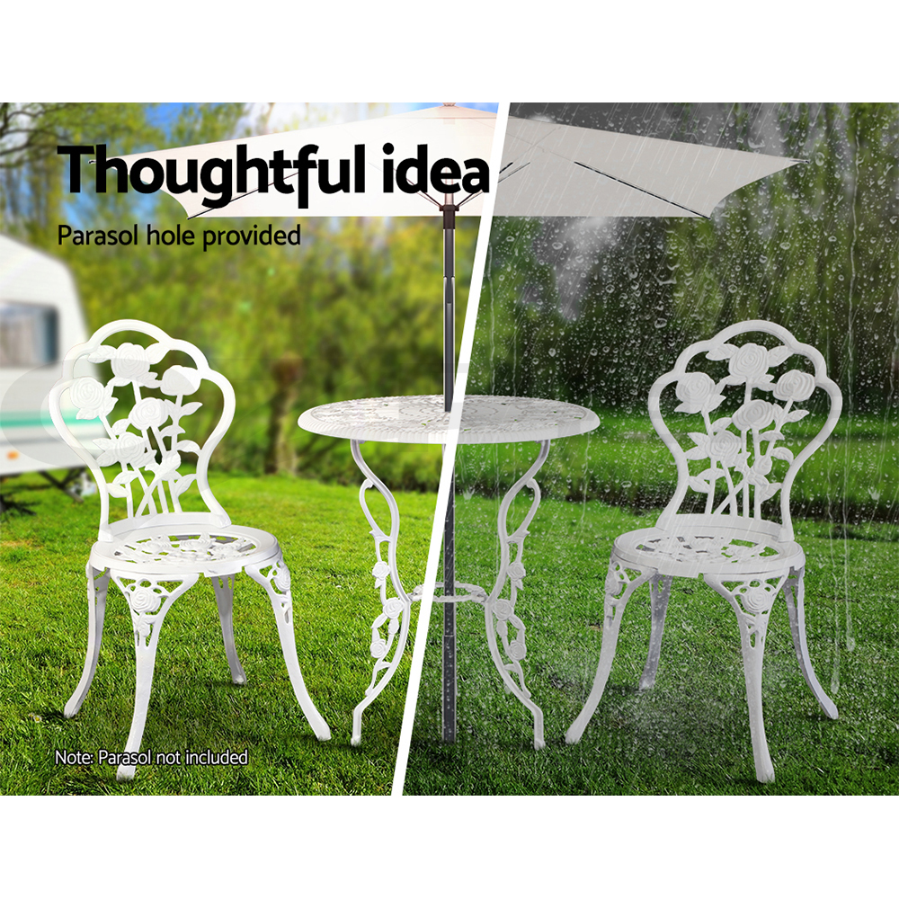 Gardeon Outdoor Setting Dining Chairs Bistro Set Patio Garden Furniture 3 Piece - Picture 31 of 63