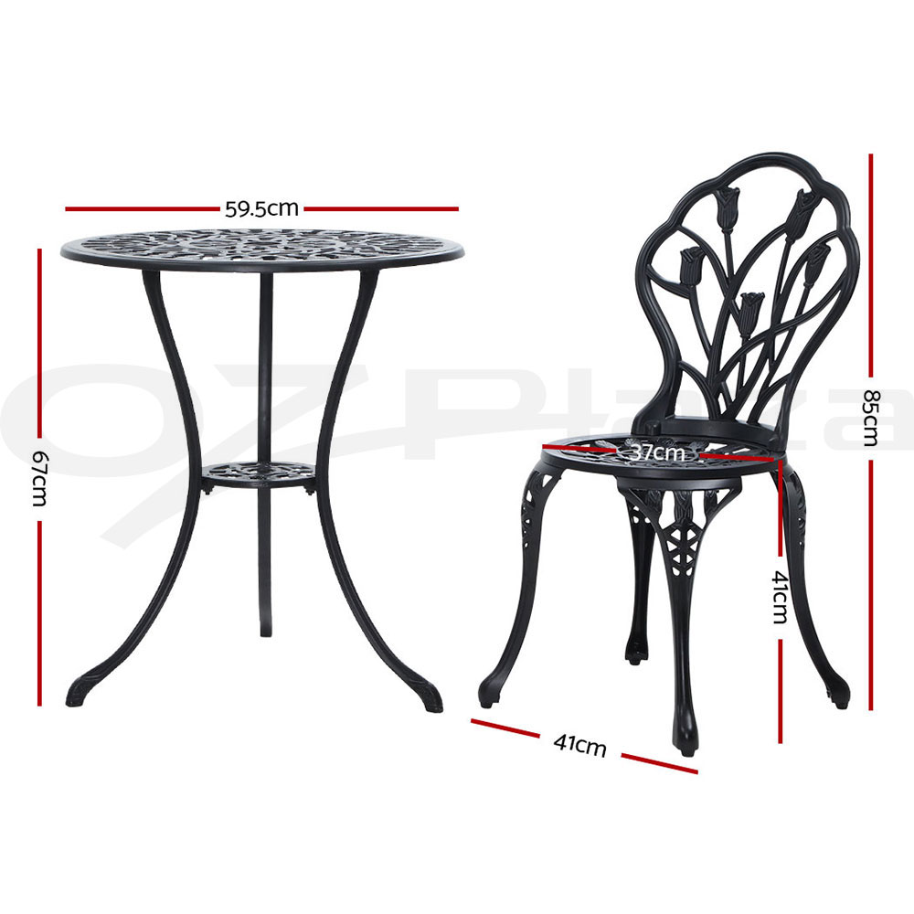 Gardeon Outdoor Setting Dining Chairs Bistro Set Patio Garden Furniture 3 Piece - Picture 42 of 63