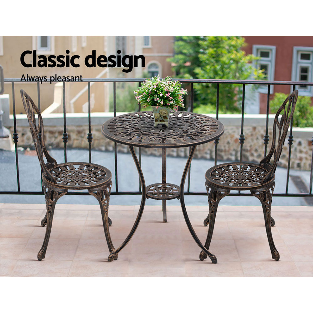 Gardeon Outdoor Setting Dining Chairs Bistro Set Patio Garden Furniture 3 Piece - Picture 45 of 63