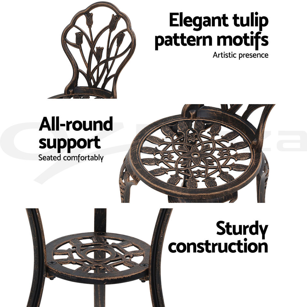 Gardeon Outdoor Setting Dining Chairs Bistro Set Patio Garden Furniture 3 Piece - Picture 48 of 63