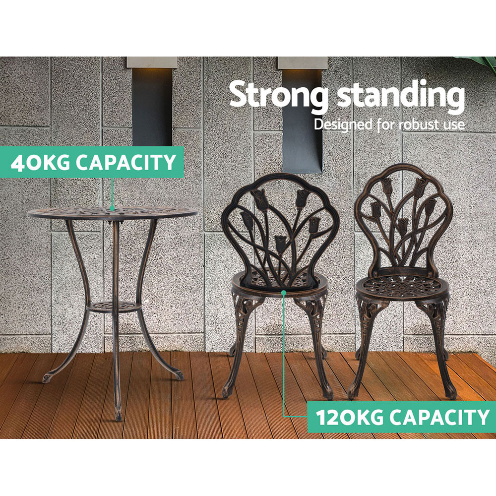 Gardeon Outdoor Setting Dining Chairs Bistro Set Patio Garden Furniture 3 Piece - Picture 49 of 63