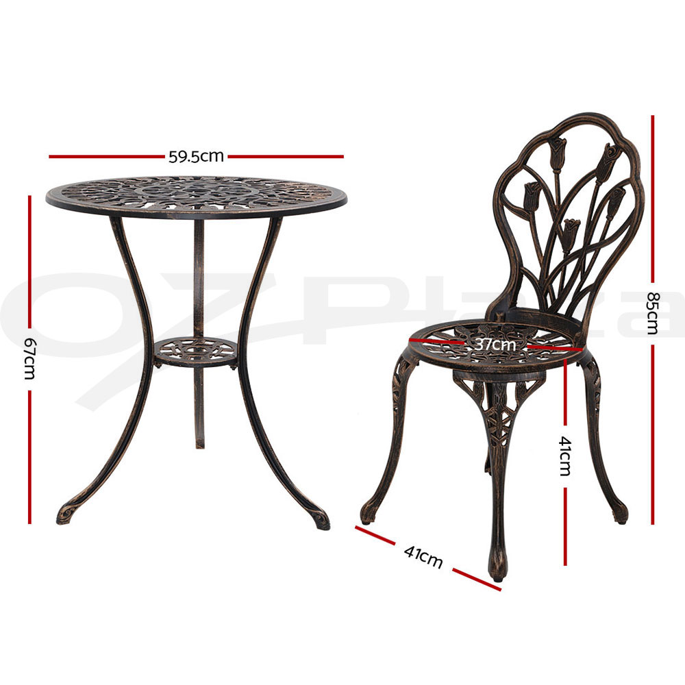 Gardeon Outdoor Setting Dining Chairs Bistro Set Patio Garden Furniture 3 Piece - Picture 52 of 63