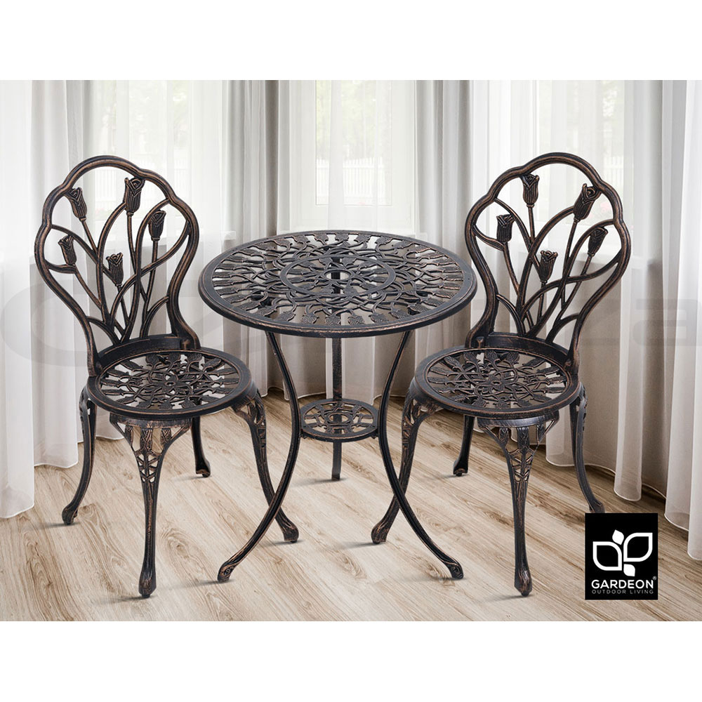 Gardeon Outdoor Setting Dining Chairs Bistro Set Patio Garden Furniture 3 Piece - Picture 53 of 63