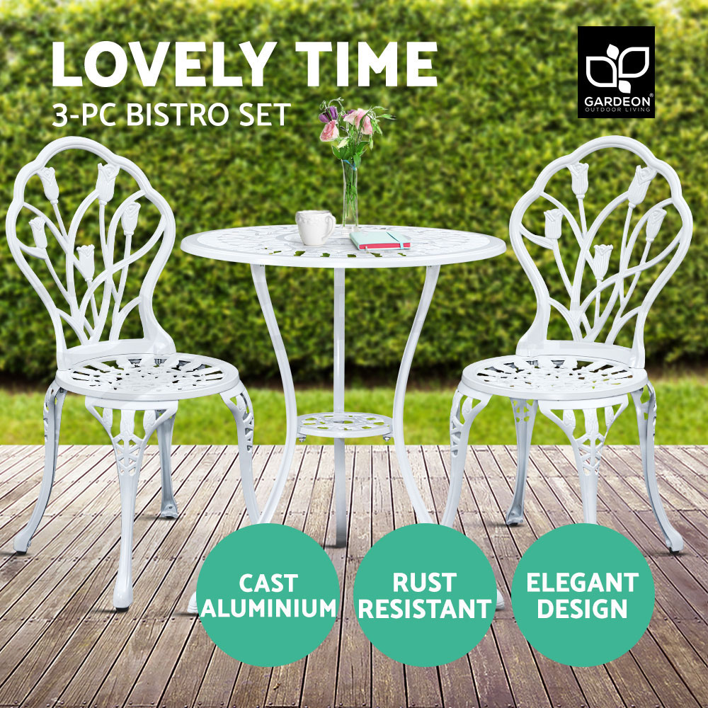 Gardeon Outdoor Setting Dining Chairs Bistro Set Patio Garden Furniture 3 Piece - Picture 54 of 63