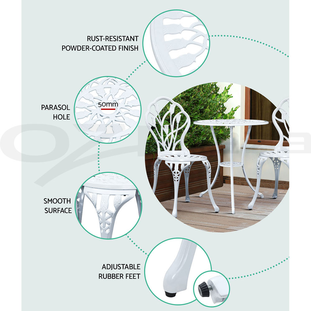 Gardeon Outdoor Setting Dining Chairs Bistro Set Patio Garden Furniture 3 Piece - Picture 57 of 63