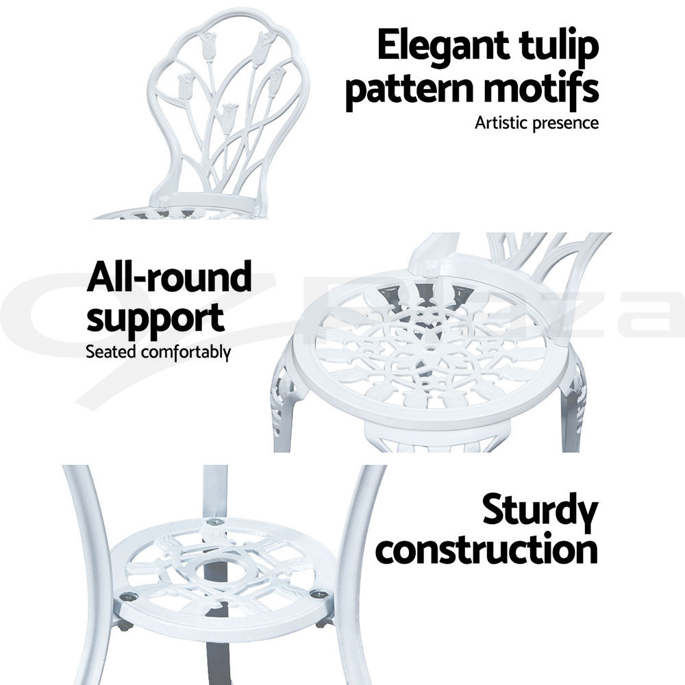 Gardeon Outdoor Setting Dining Chairs Bistro Set Patio Garden Furniture 3 Piece - Picture 58 of 63