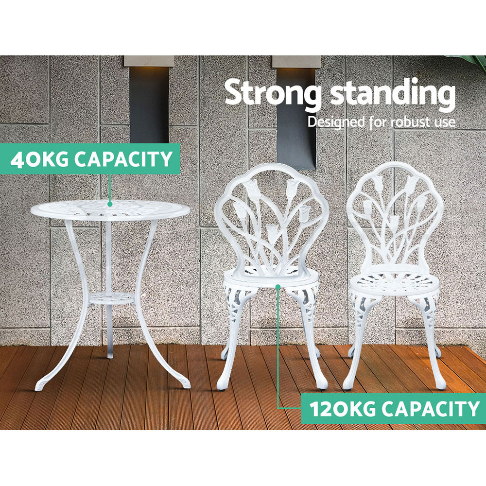 Gardeon Outdoor Setting Dining Chairs Bistro Set Patio Garden Furniture 3 Piece - Picture 59 of 63