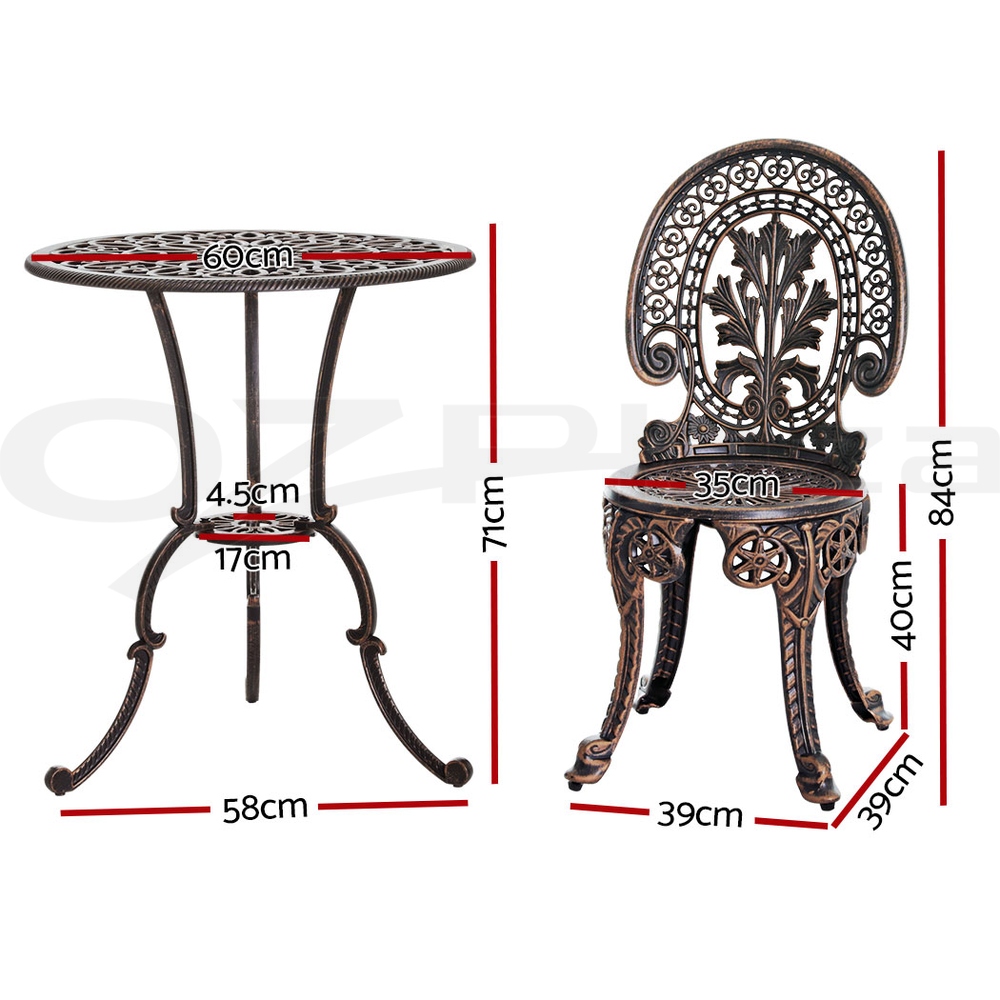 Gardeon Outdoor Setting Dining Chairs Bistro Set Patio Garden Furniture 3 Piece - Picture 12 of 63