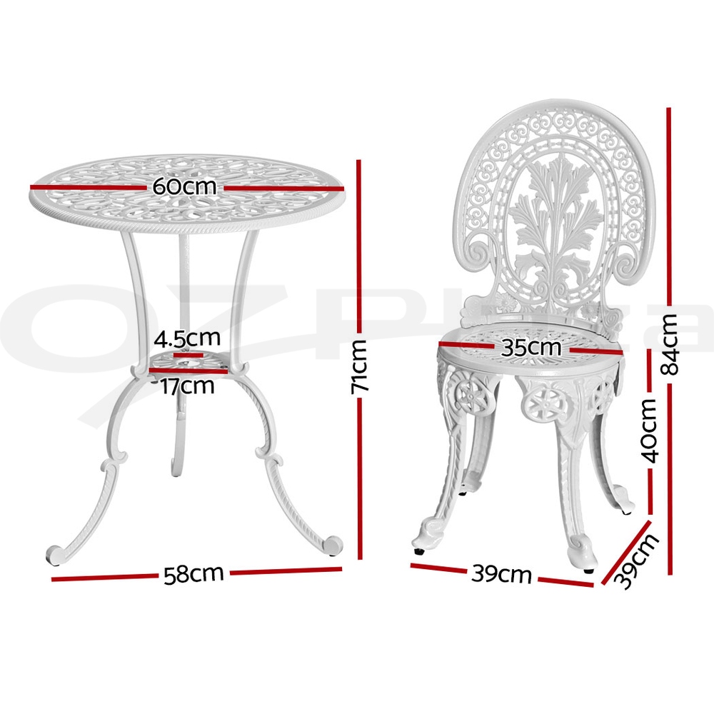 Gardeon Outdoor Setting Dining Chairs Bistro Set Patio Garden Furniture 3 Piece - Picture 14 of 63