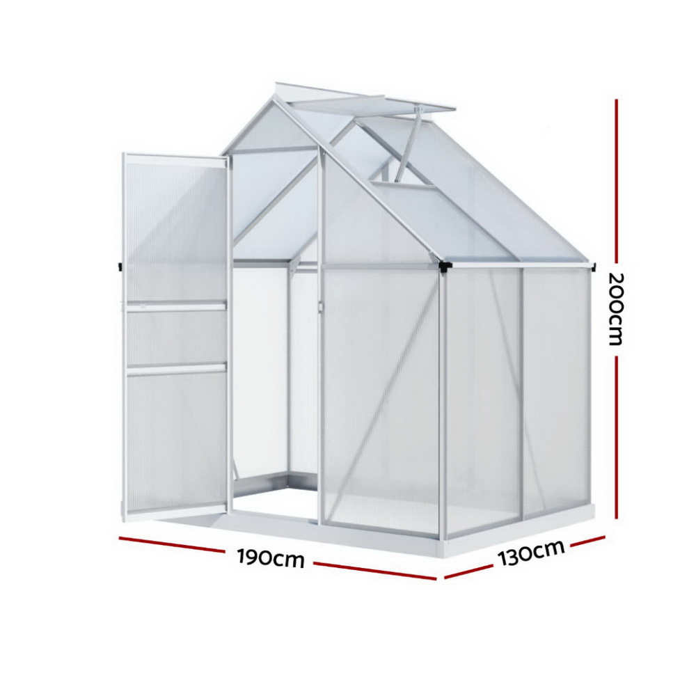 Green Fingers Greenhouse Aluminium Green House Polycarbonate Storage Garden - Picture 14 of 131