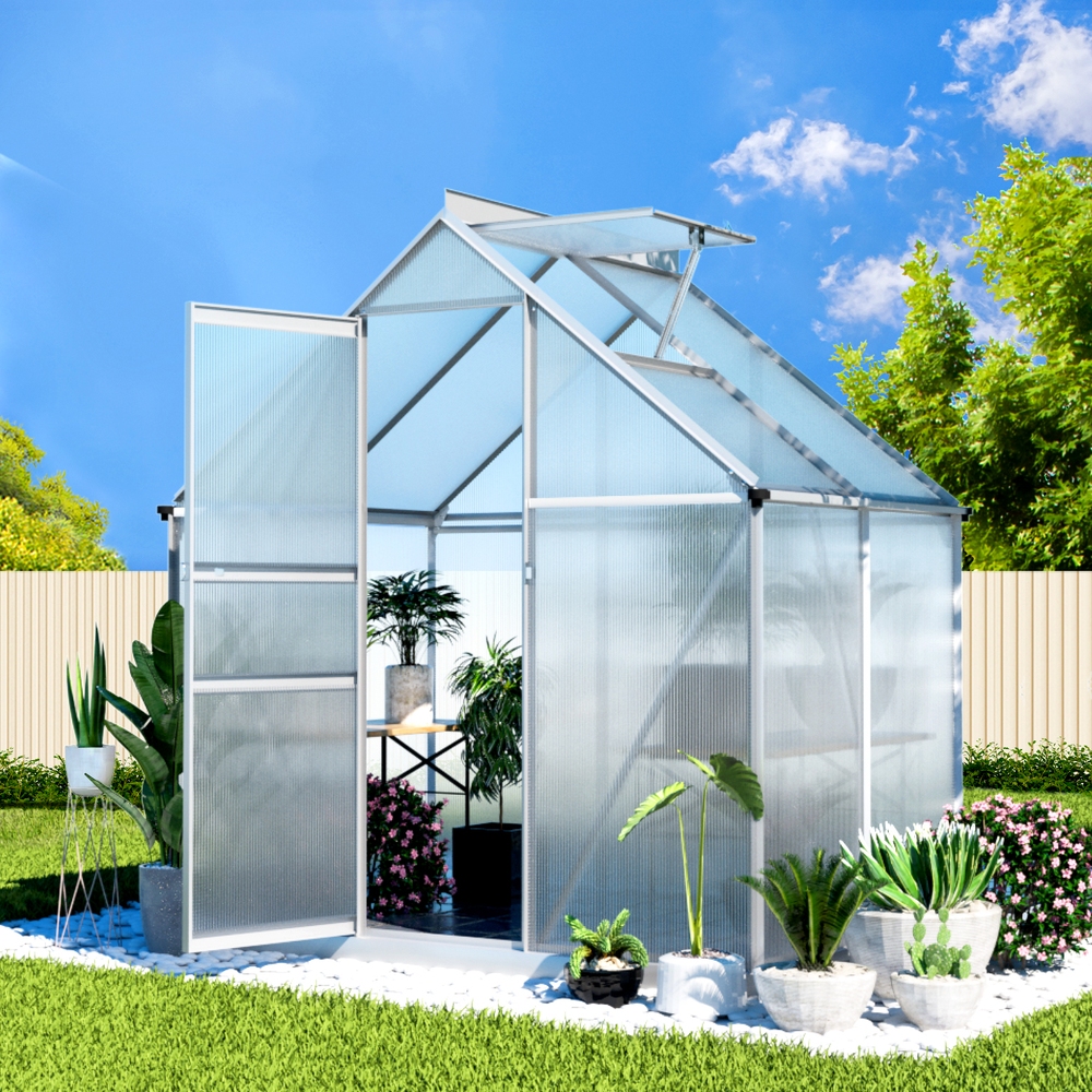 Green Fingers Greenhouse Aluminium Green House Polycarbonate Storage Garden - Picture 19 of 131