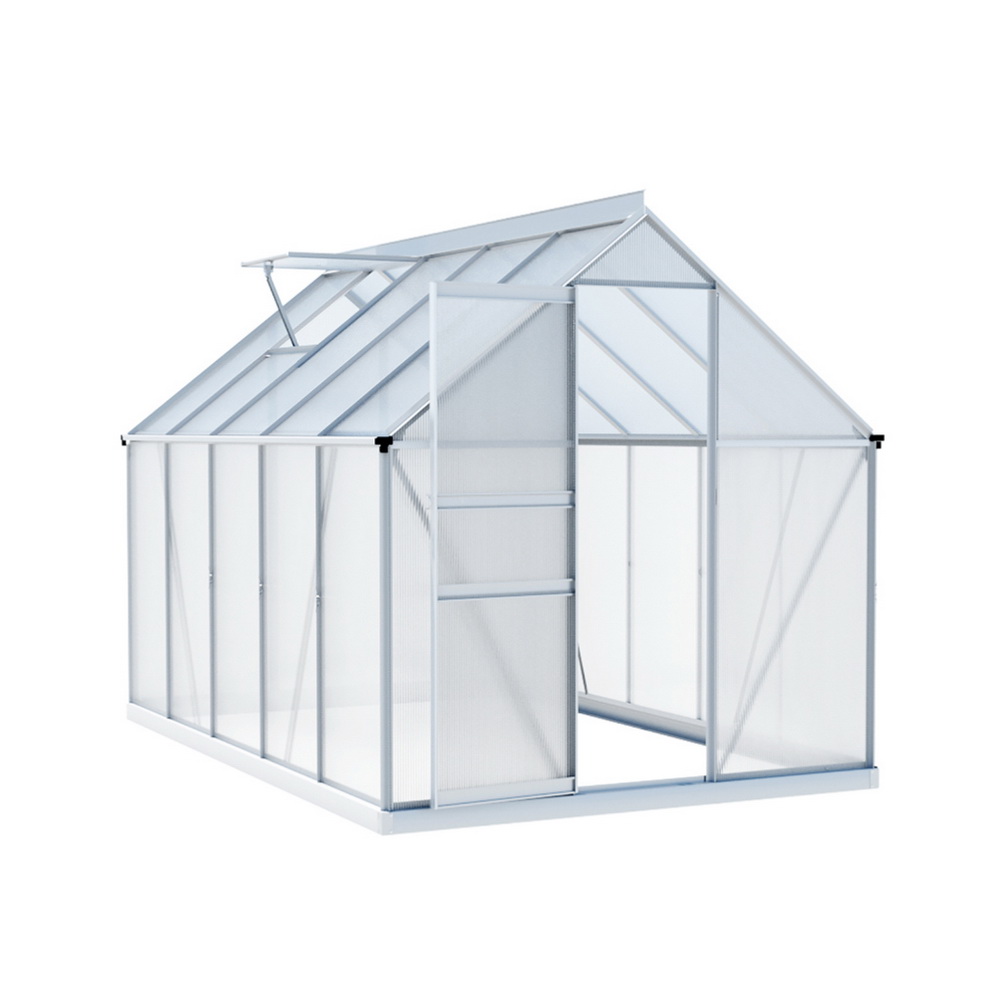Green Fingers Greenhouse Aluminium Green House Polycarbonate Storage Garden - Picture 40 of 131