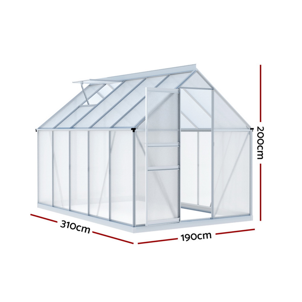Green Fingers Greenhouse Aluminium Green House Polycarbonate Storage Garden - Picture 41 of 131