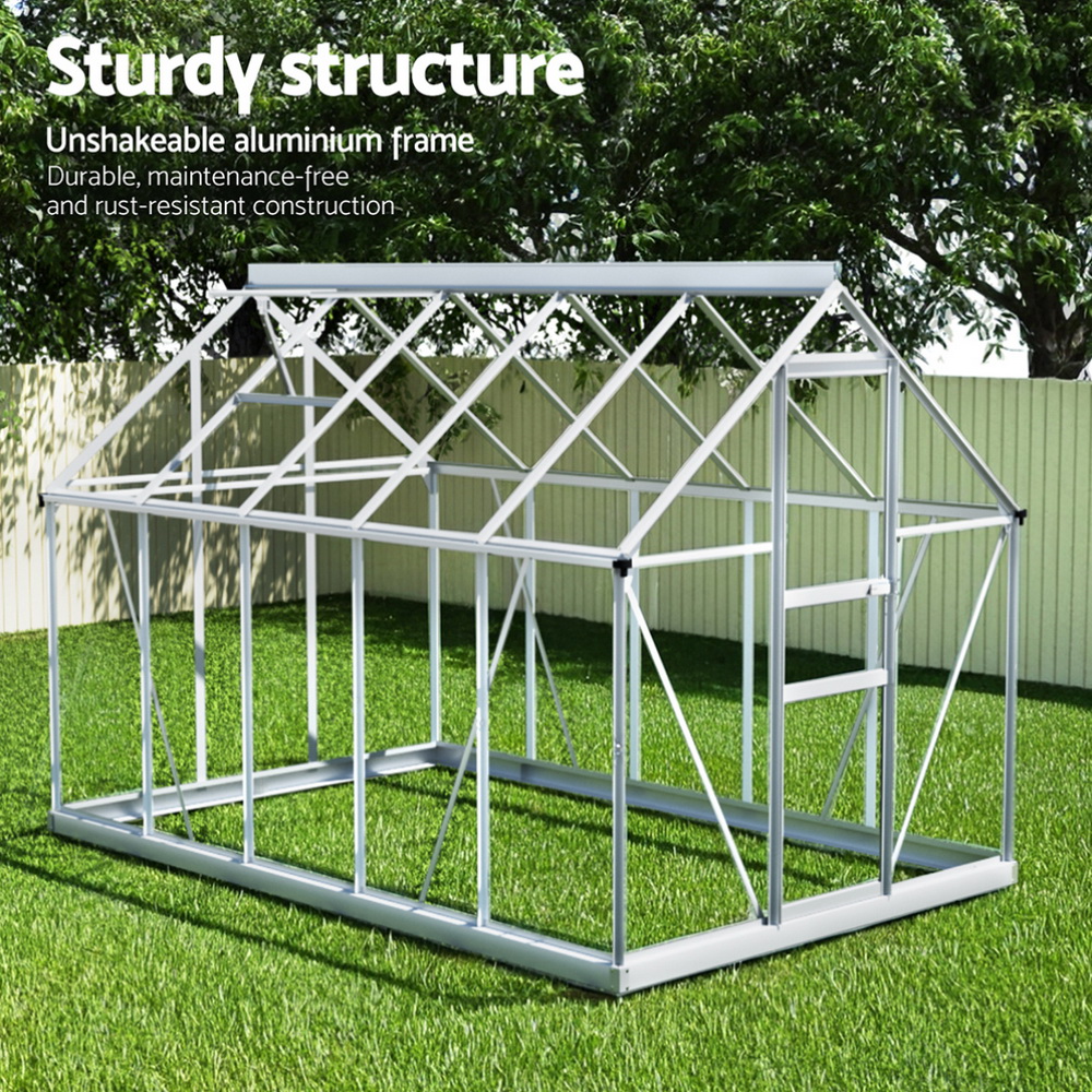 Green Fingers Greenhouse Aluminium Green House Polycarbonate Storage Garden - Picture 45 of 131