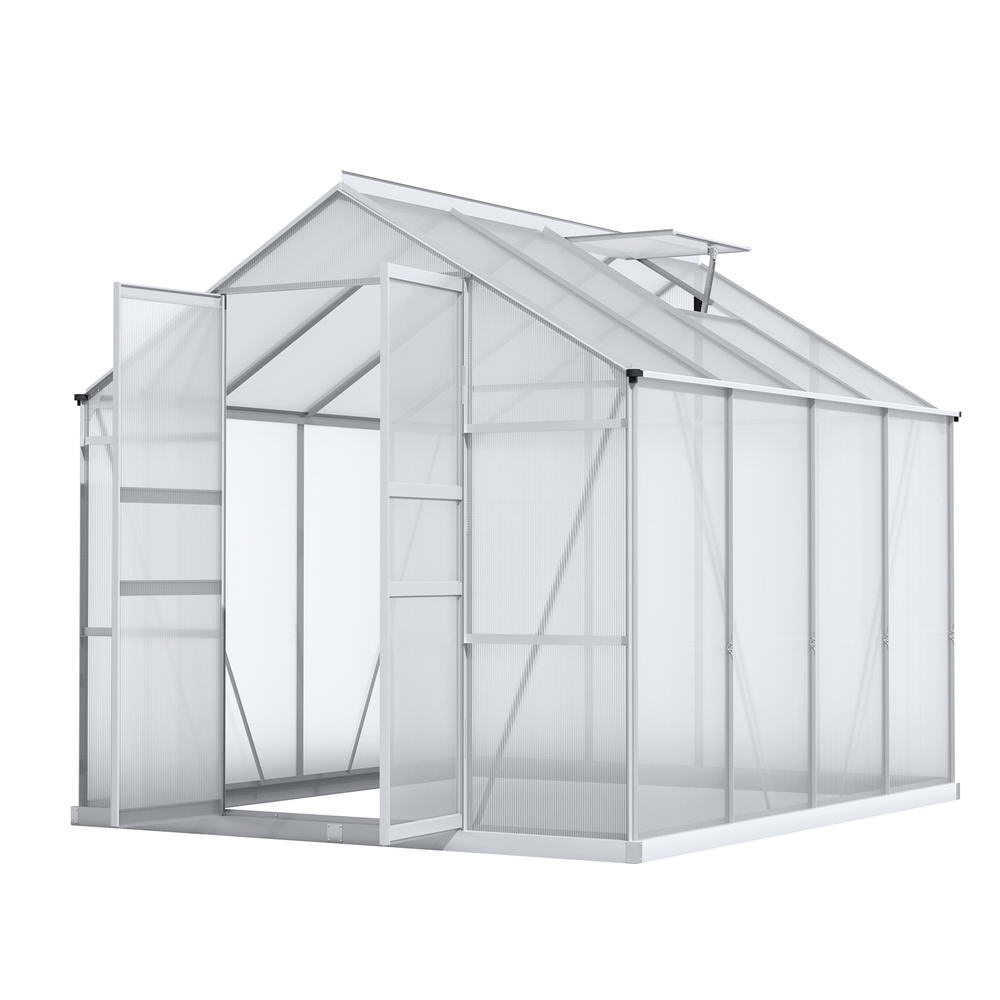 Green Fingers Greenhouse Aluminium Green House Polycarbonate Storage Garden - Picture 21 of 131