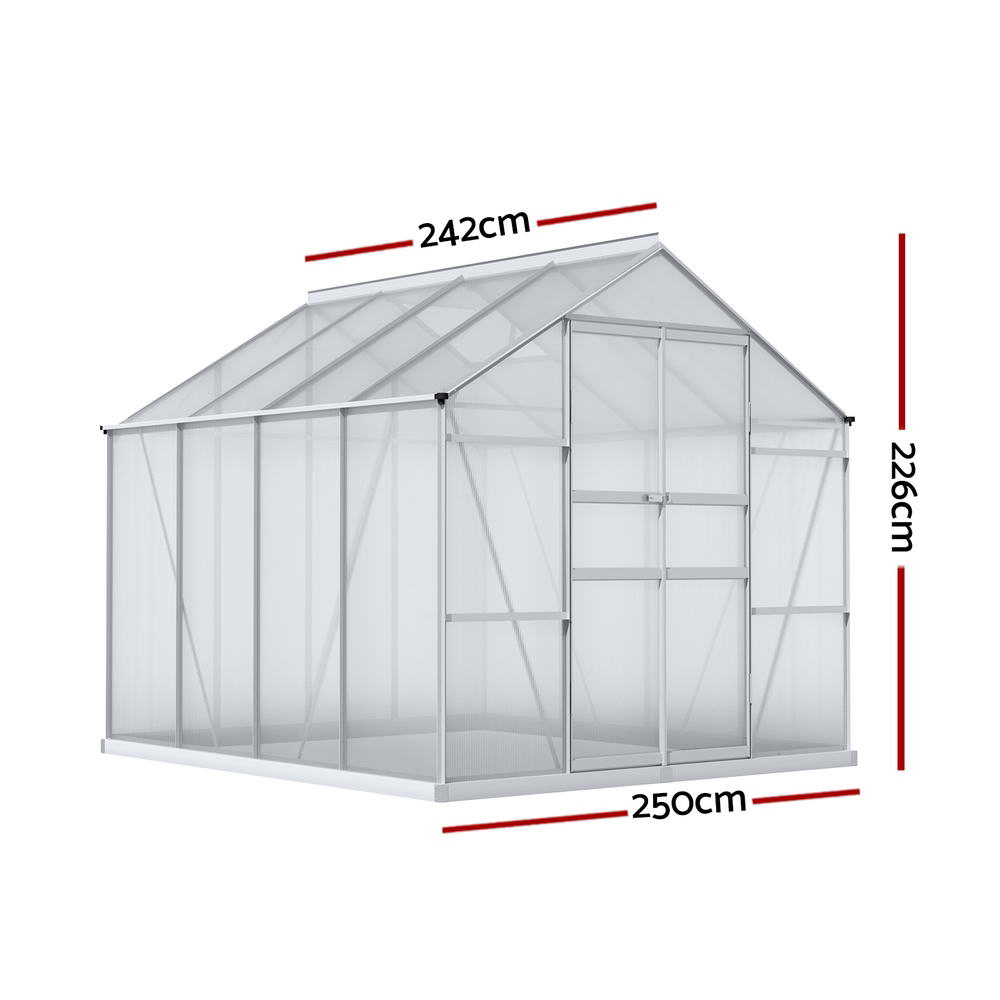 Green Fingers Greenhouse Aluminium Green House Polycarbonate Storage Garden - Picture 22 of 131