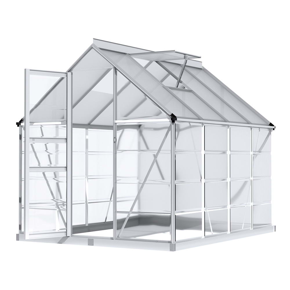 Green Fingers Greenhouse Aluminium Green House Polycarbonate Storage Garden - Picture 25 of 131