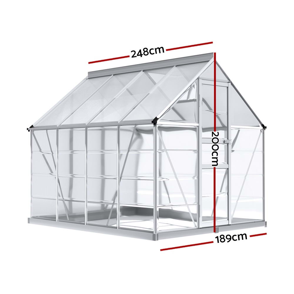 Green Fingers Greenhouse Aluminium Green House Polycarbonate Storage Garden - Picture 26 of 131