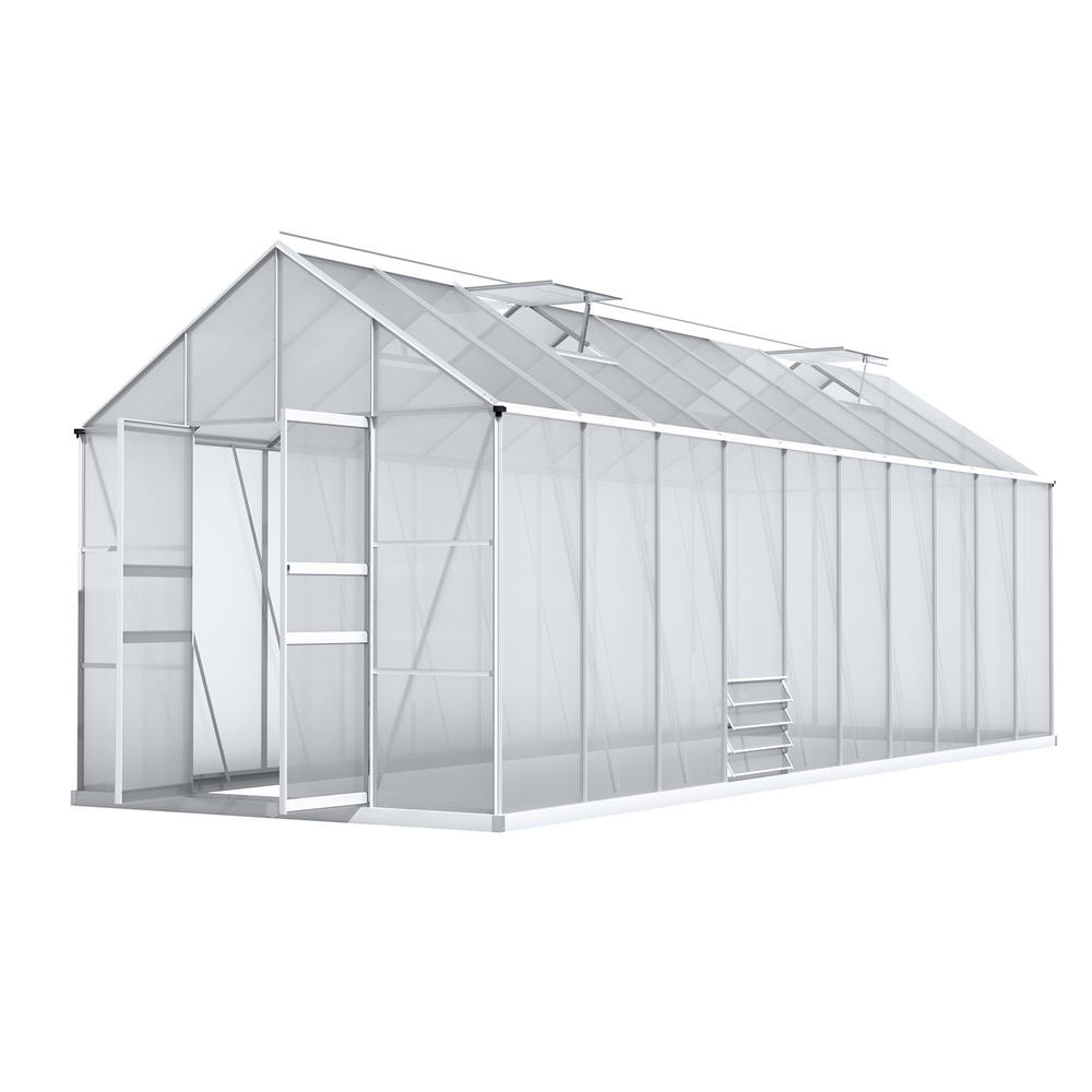 Green Fingers Greenhouse Aluminium Green House Polycarbonate Storage Garden - Picture 129 of 131
