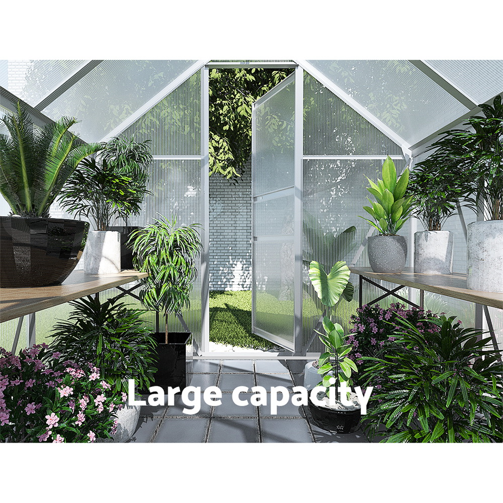 Green Fingers Greenhouse Aluminium Green House Polycarbonate Storage Garden - Picture 29 of 131