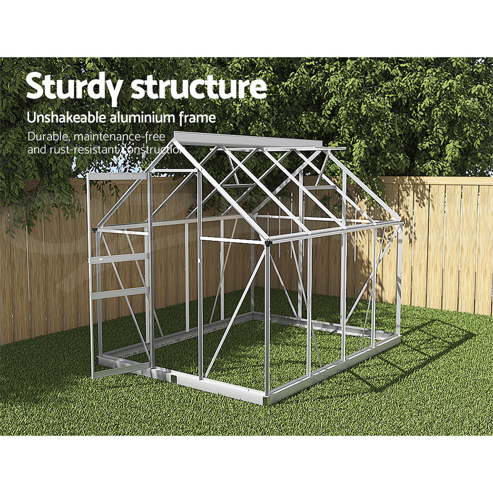 Green Fingers Greenhouse Aluminium Green House Polycarbonate Storage Garden - Picture 33 of 131
