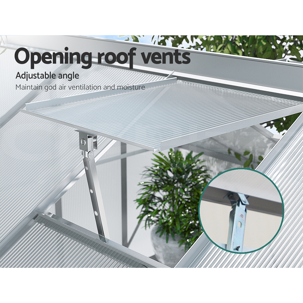 Green Fingers Greenhouse Aluminium Green House Polycarbonate Storage Garden - Picture 35 of 131