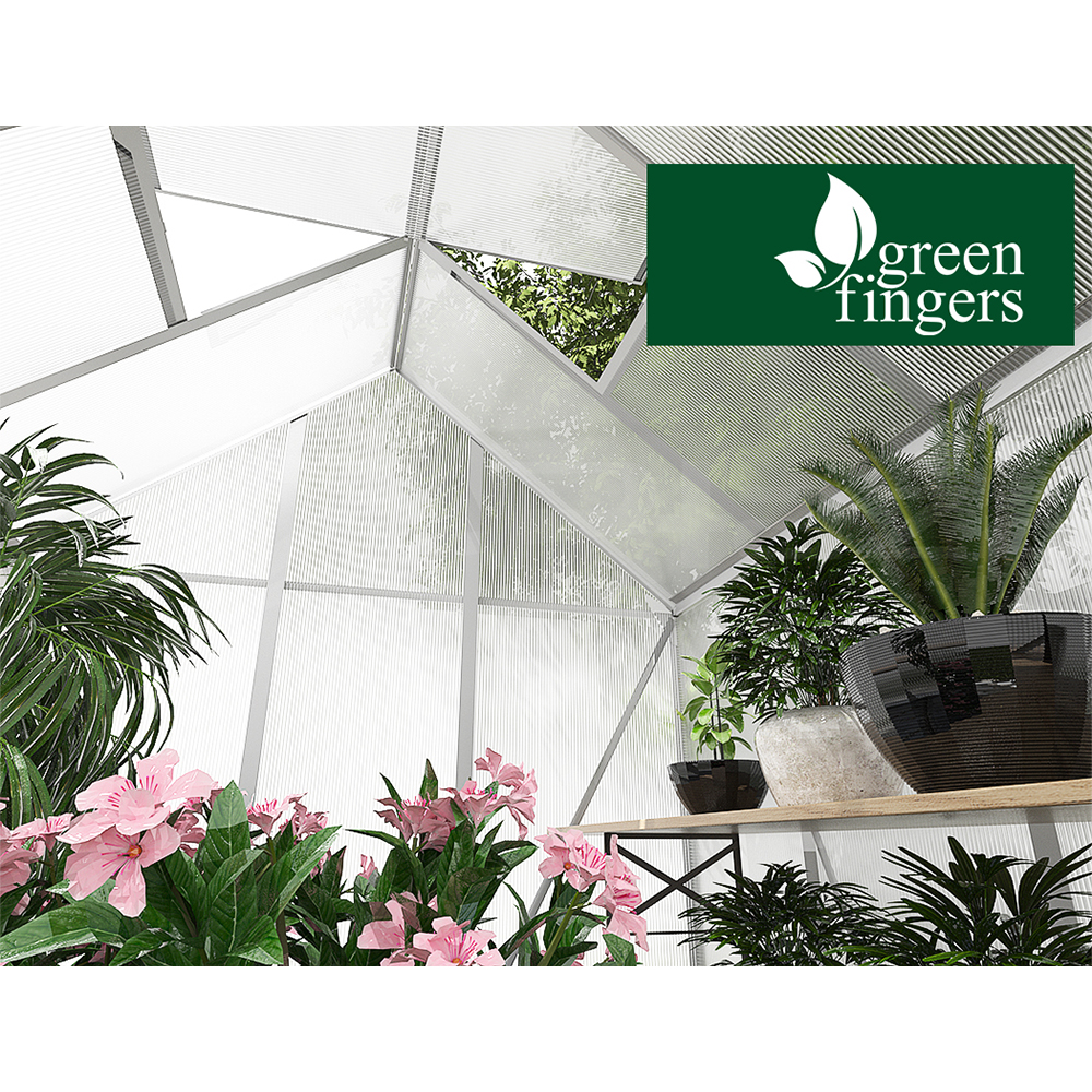 Green Fingers Greenhouse Aluminium Green House Polycarbonate Storage Garden - Picture 38 of 131