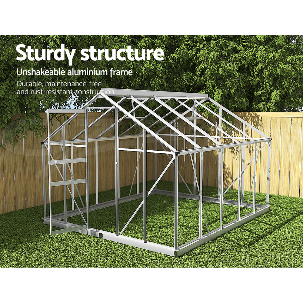 Green Fingers Greenhouse Aluminium Green House Polycarbonate Storage Garden - Picture 74 of 131