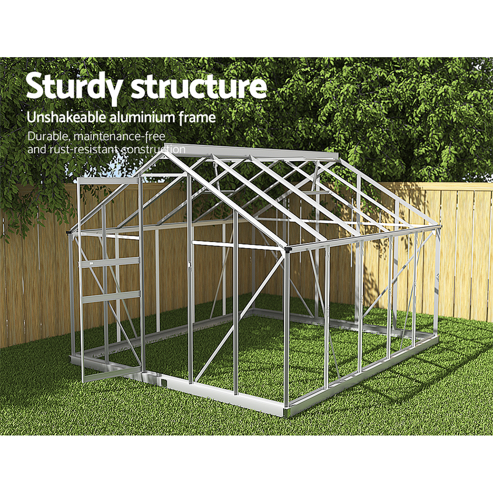 Green Fingers Greenhouse Aluminium Green House Polycarbonate Storage Garden - Picture 85 of 131