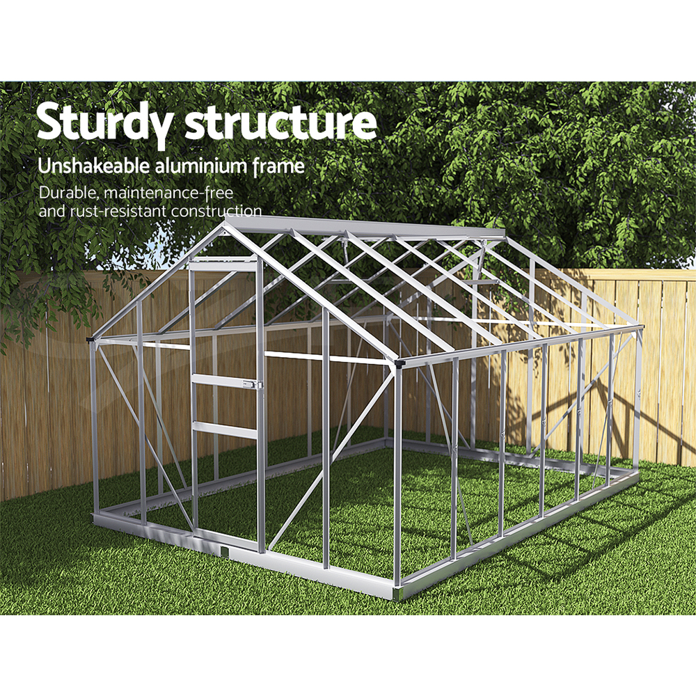 Green Fingers Greenhouse Aluminium Green House Polycarbonate Storage Garden - Picture 52 of 131