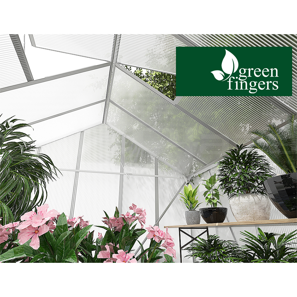 Green Fingers Greenhouse Aluminium Green House Polycarbonate Storage Garden - Picture 57 of 131