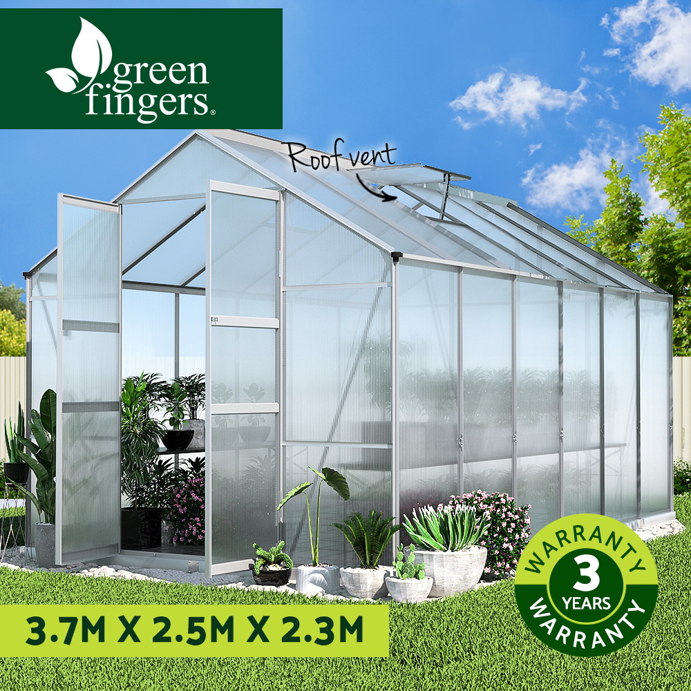 Green Fingers Greenhouse Aluminium Green House Polycarbonate Storage Garden - Picture 58 of 131
