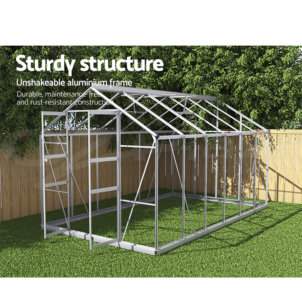 Green Fingers Greenhouse Aluminium Green House Polycarbonate Storage Garden - Picture 63 of 131