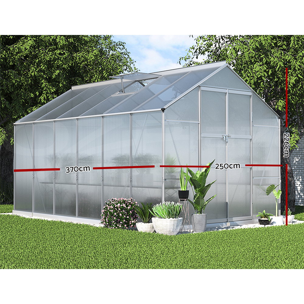 Green Fingers Greenhouse Aluminium Green House Polycarbonate Storage Garden - Picture 67 of 131