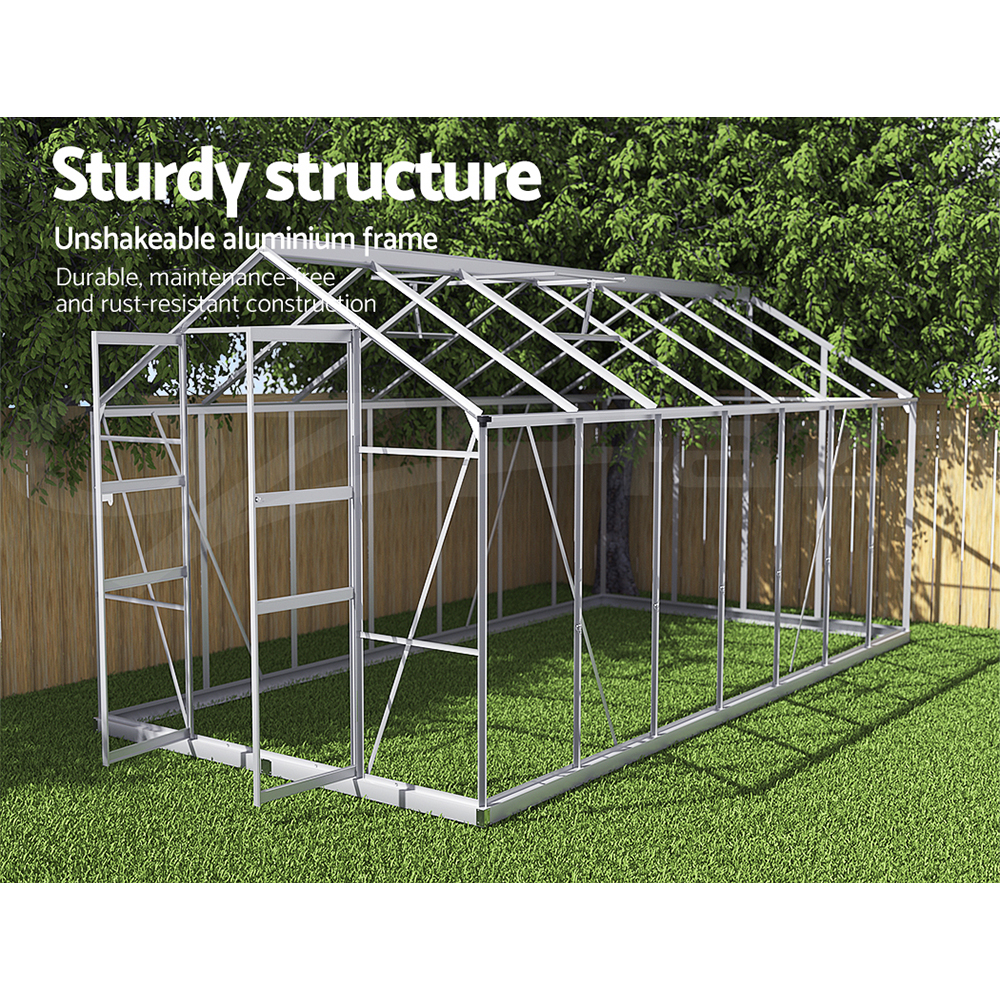 Green Fingers Greenhouse Aluminium Green House Polycarbonate Storage Garden - Picture 96 of 131