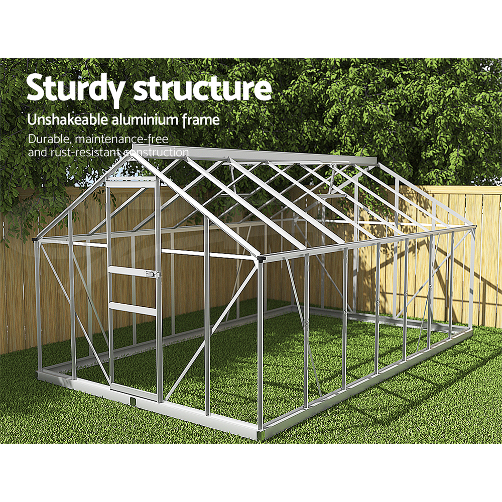 Green Fingers Greenhouse Aluminium Green House Polycarbonate Storage Garden - Picture 107 of 131