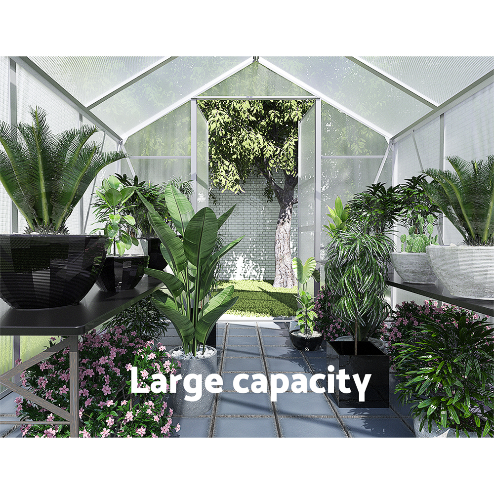 Green Fingers Greenhouse Aluminium Green House Polycarbonate Storage Garden - Picture 114 of 131