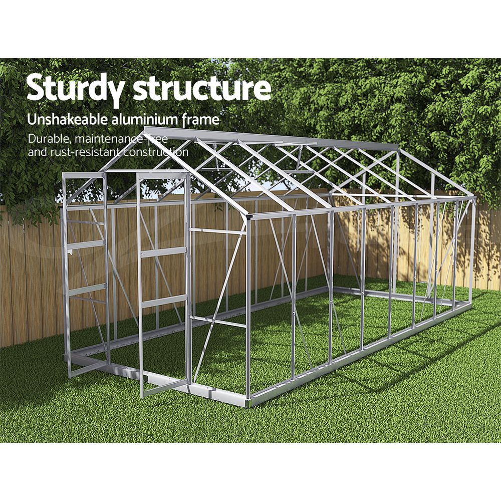 Green Fingers Greenhouse Aluminium Green House Polycarbonate Storage Garden - Picture 118 of 131