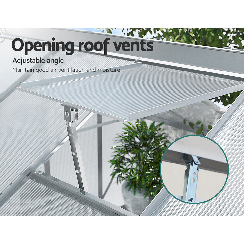 Green Fingers Greenhouse Aluminium Green House Polycarbonate Storage Garden - Picture 120 of 131