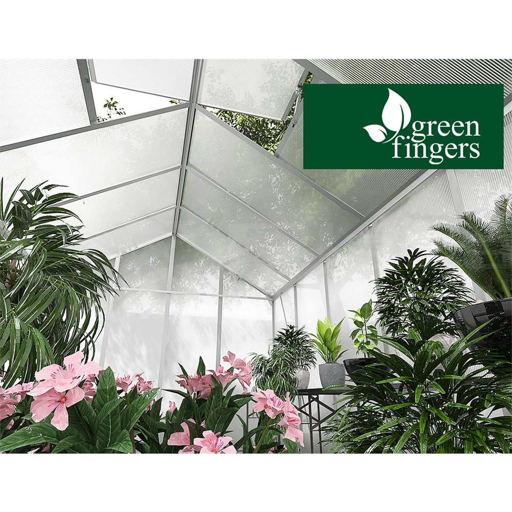 Green Fingers Greenhouse Aluminium Green House Polycarbonate Storage Garden - Picture 123 of 131