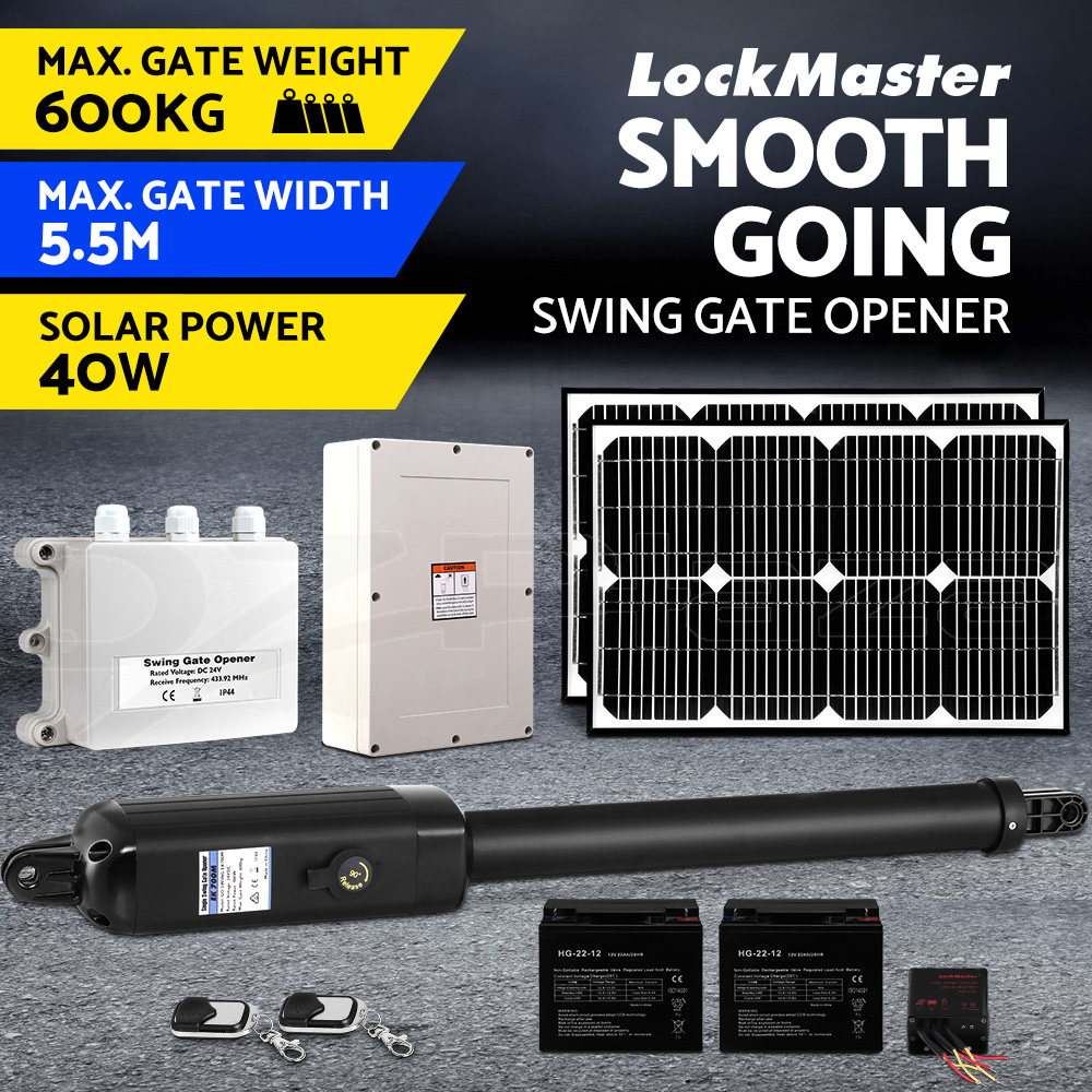 thumbnail 22  - LockMaster Swing Gate Opener Motor Automatic Electric Solar Remote Double Single