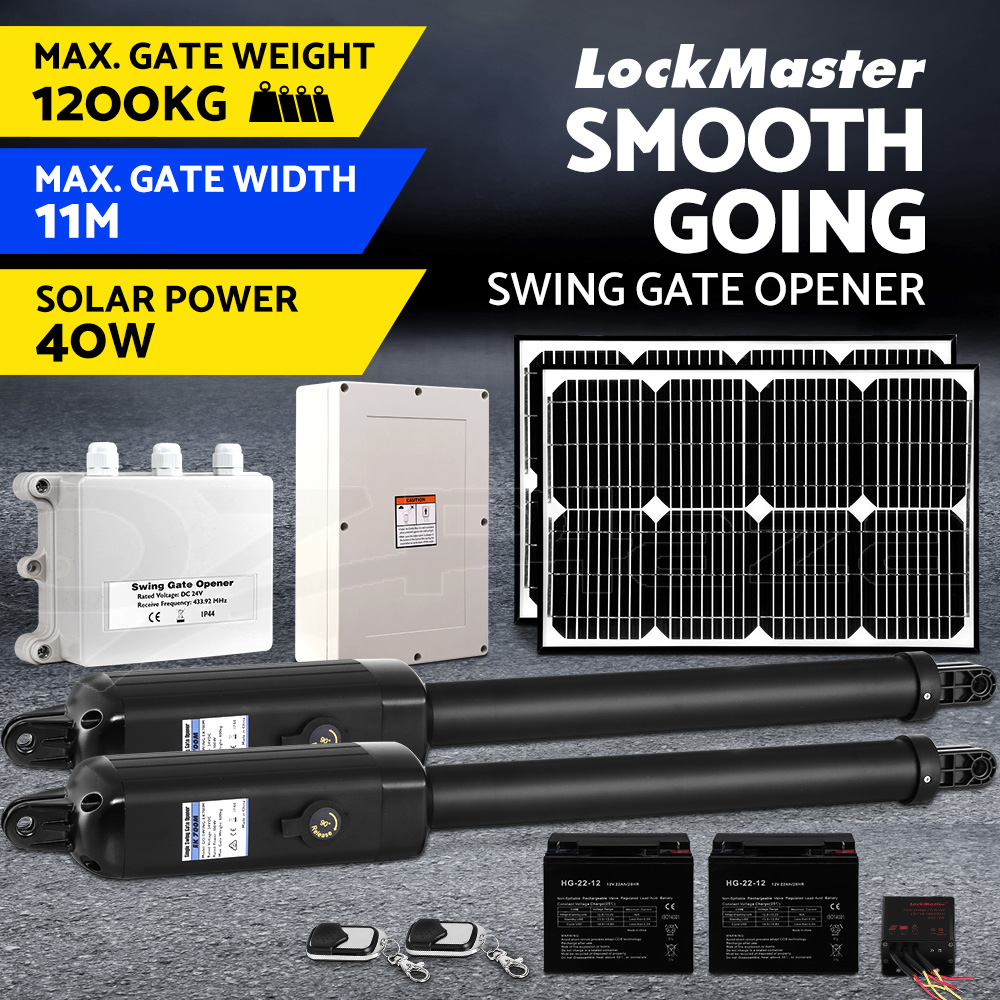 thumbnail 24  - LockMaster Swing Gate Opener Motor Automatic Electric Solar Remote Double Single