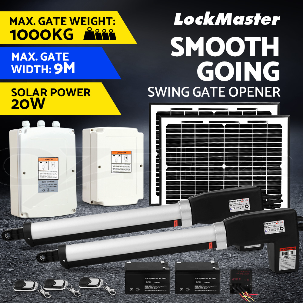 thumbnail 18  - LockMaster Swing Gate Opener Motor Automatic Electric Solar Remote Double Single