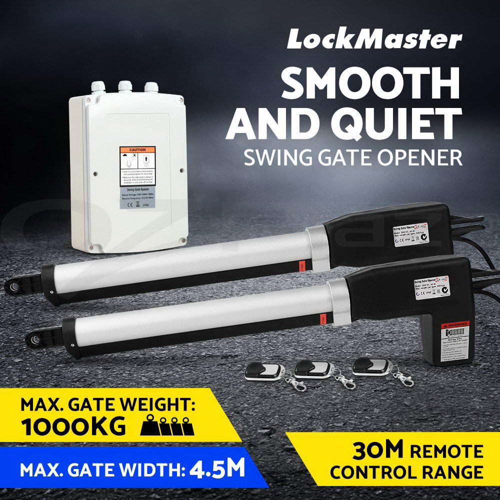 thumbnail 16  - LockMaster Swing Gate Opener Motor Automatic Electric Solar Remote Double Single
