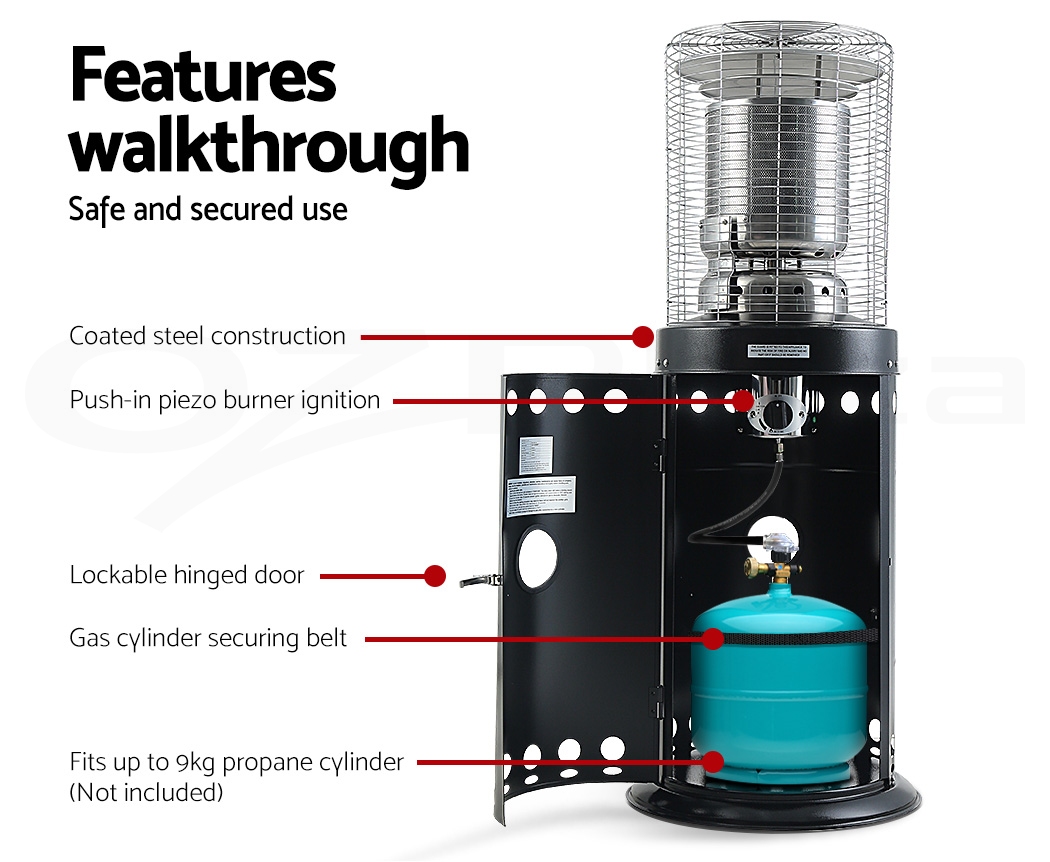 Devanti Outdoor Gas Patio Heater Propane Butane LPG Portable Heat Stand