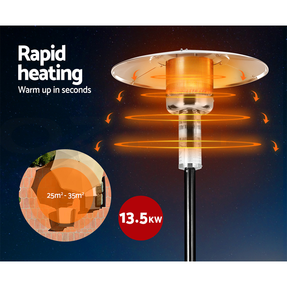 Devanti Outdoor Gas Patio Heater Black - Picture 12 of 12