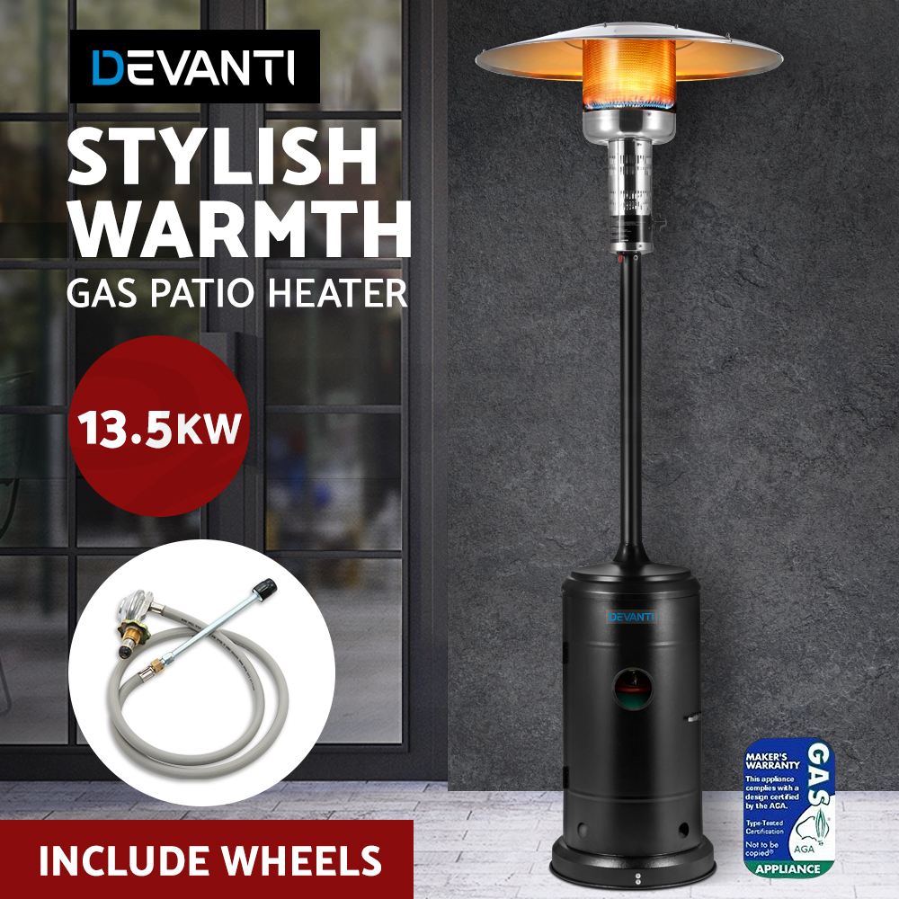 Devanti Outdoor Gas Patio Heater Portable Propane Ne Lpg Heating Devanti Outdoor Gas Patio Heater Portable Propane Ne